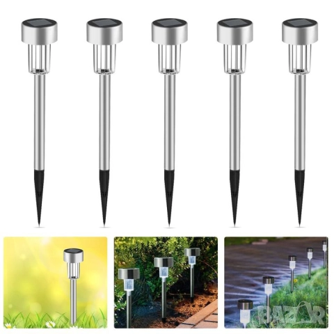 Комплект от 6 броя соларни градински LED лампи 