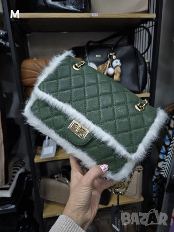 Нова колекция луксозна дамска чанта в цвят: зелен,кафяв,бежов,сив. С косъм, снимка 6 - Чанти - 39277384