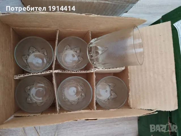 Стъклени чаши завод  Кварц  Сливен 12 бр., снимка 2 - Чаши - 49756503