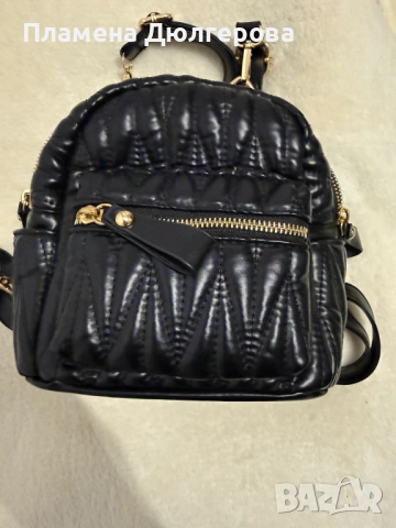 Черна дамска раница , снимка 4 - Раници - 52878946