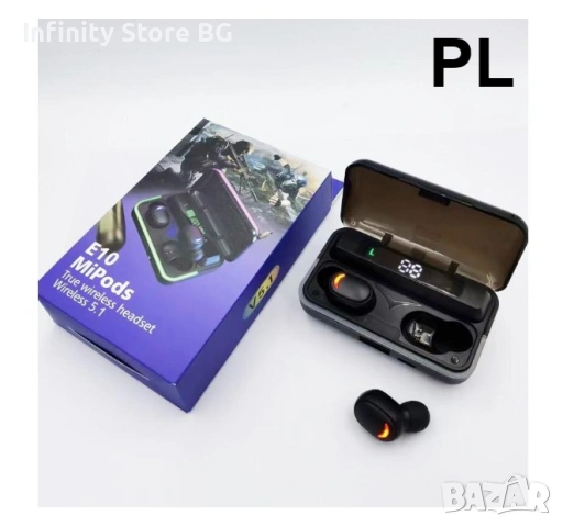 🎧 Безжични слушалки E10 MiPods 5.3 – стил, звук и свобода без кабели, снимка 9 - Безжични слушалки - 53466960