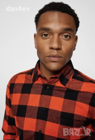 Карирана риза-яке BOSS Orange, снимка 2 - Якета - 54196517