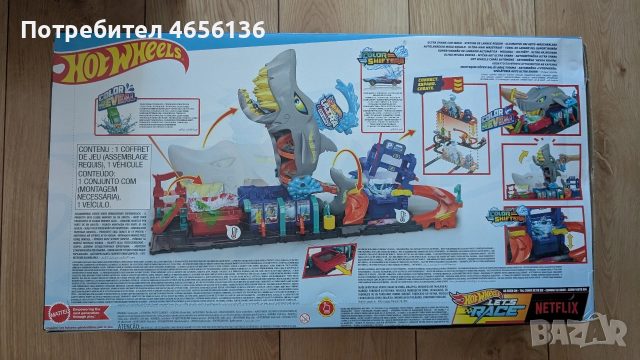 Hot wheels shark carwash Автомивка за коли, снимка 2 - Коли, камиони, мотори, писти - 52801216