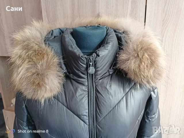 Дълго зимно яке с естествен пух, снимка 6 - Палта, манта - 38497955