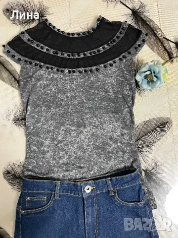 Лот къси дънки и тениска , снимка 2 - Комплекти - 50374545