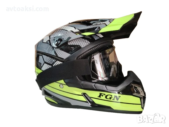 Каска Крос Мотор/Скутер/Бъги/Вело/АТВ с очила, снимка 4 - Аксесоари и консумативи - 50603693