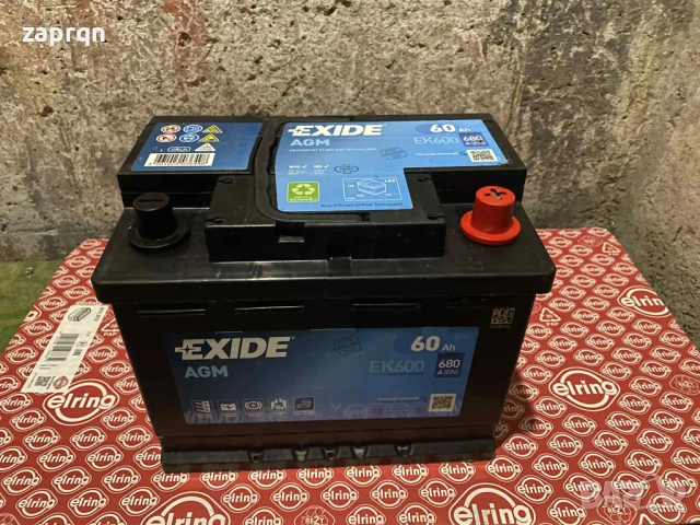 Почти чисто нов акумулатор Exide AGM/АГМ 60 амп/ч 680 А