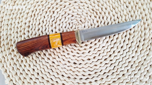 Ръчно изработен нож за лов риболов туризъм стомана RWl34 , снимка 3 - Ножове - 52105610