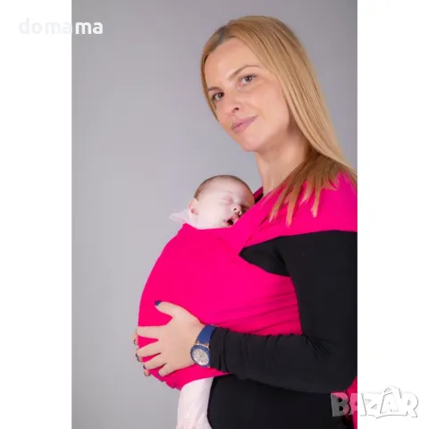 OmniaBaby еластичен слинг едноцветен - Fuchsia, снимка 7 - Кенгура и ранички - 46942782