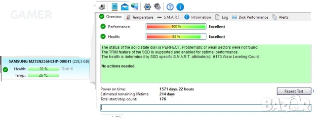 SSD диск, 240GB / 256GB,  100% здраве и производителност, снимка 11 - Твърди дискове - 53098372