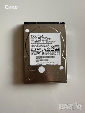 Toshiba 1TB (1000MB) хард диск -без забележки, без лоши сектори - 2.5" , снимка 2 - Твърди дискове - 39361314