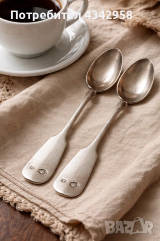 Антикварни сребърни чаени лъжички – 800 проба, Австро-Унгария (XIX–XX век).1890-1915г.