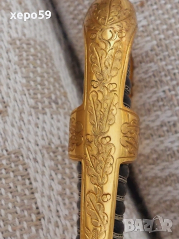 WW2- Парадна немска сабя-Вермахт 1933-34год.позлатена бронзова ръкохватка,като нова, 3 900 лв, снимка 4 - Антикварни и старинни предмети - 52265637