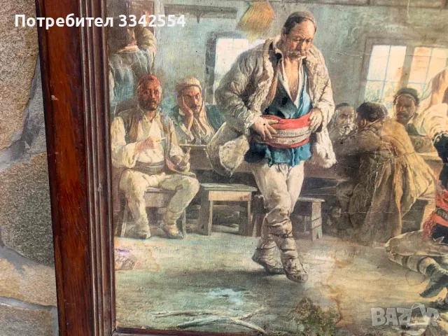 КАРТИНА НА МЪРКВИЧКА-ПРИНТ КАРТОН ФАЗЕР РАМКА ОТ 50-ТЕ, снимка 5 - Други ценни предмети - 50025723