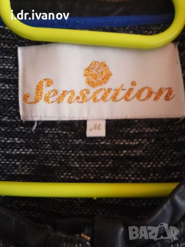 Сако Sensation с кожени елементи, снимка 5 - Сака - 54012014