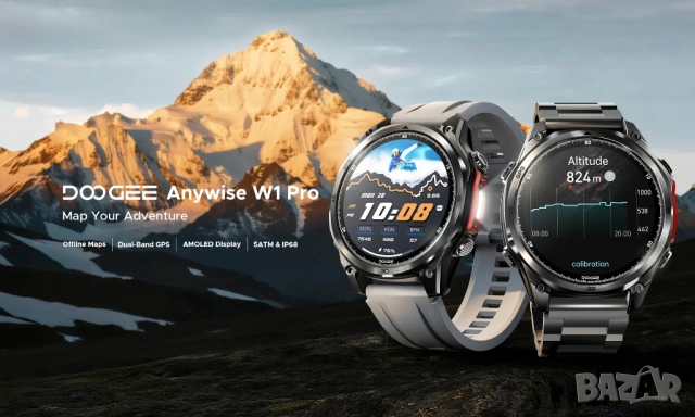 Смарт часовник Doogee Anywise W1 Pro - 1.43" AMOLED, Stainless Steel, снимка 5 - Смарт часовници - 54063300