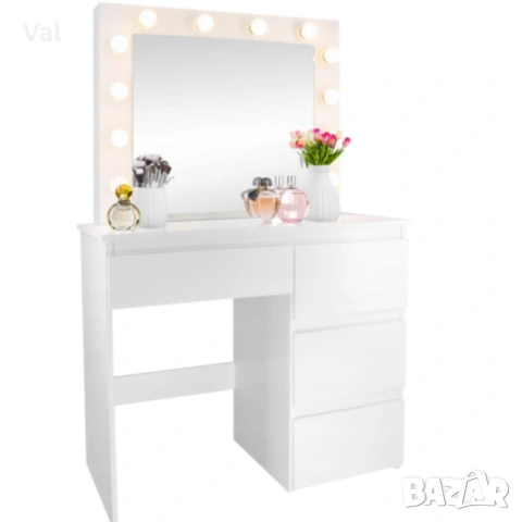 Тоалетка с голямо Led огледало - перфектна за всеки интериор, снимка 6 - Тоалетки - 53822087