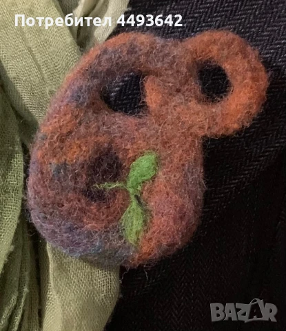 Брошки, обеци от филц, снимка 6 - Други - 50555675