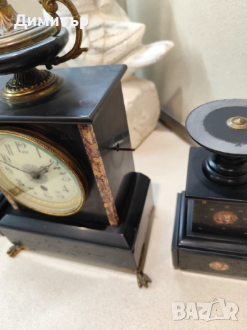 Каминен Френски часовник, снимка 2 - Антикварни и старинни предмети - 52924189