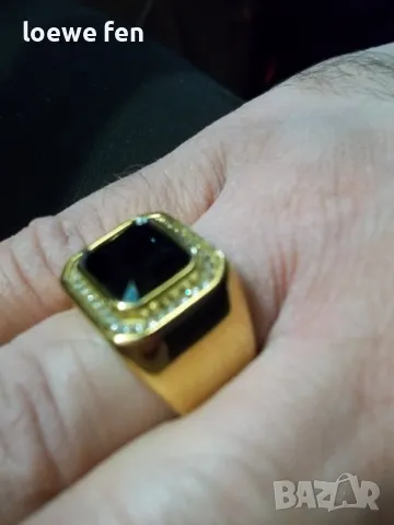 Мъжки пръстен благородна стомана позлатен златен цвят !, снимка 7 - Пръстени - 50275315