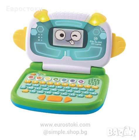 Детски лаптоп Leapfrog Clic the ABC 123, интерактивна играчка образователен лаптоп, английска версия, снимка 1 - Образователни игри - 45657888