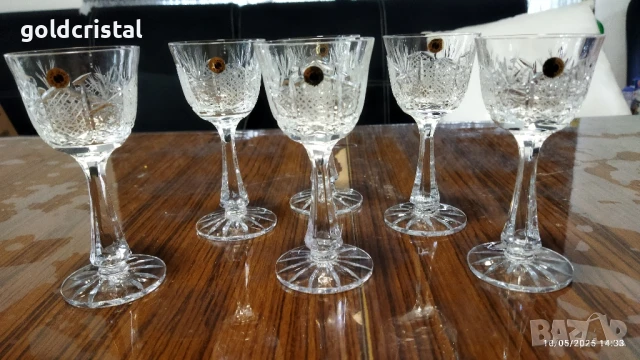 кристални чаши Зорница лукс , снимка 6 - Антикварни и старинни предмети - 50451165