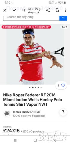 Nike Roger Federer Miami Indian Wells Vapor Dri - Fit Stretch Mens Size L ОРИГИНАЛ! Мъжка Тениска!, снимка 2 - Тениски - 46397065