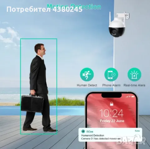 WiFi Smart камера 1080P, снимка 3 - Камери - 48988499