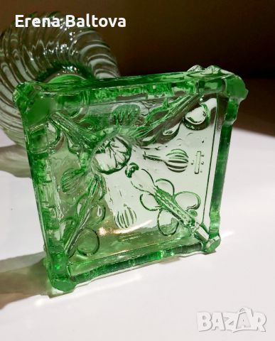 🍃🌾🌿Керосинова газена лампа от зелено стъкло , снимка 6 - Други - 46412115