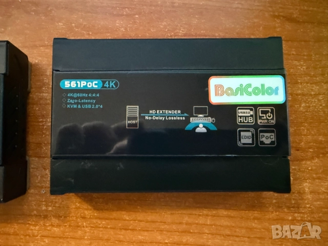 Basicolor HDMI KVM суич USB Extender 4K @ 60Hz KVM удължител по Cat5e/Cat6 метра, снимка 4 - Суичове - 52180881