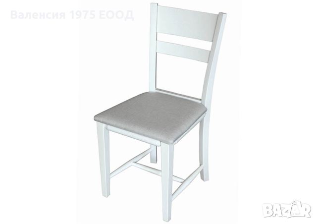 Трапезен стол Томи  с тапицирана седалка/ бял, снимка 1 - Столове - 46398951