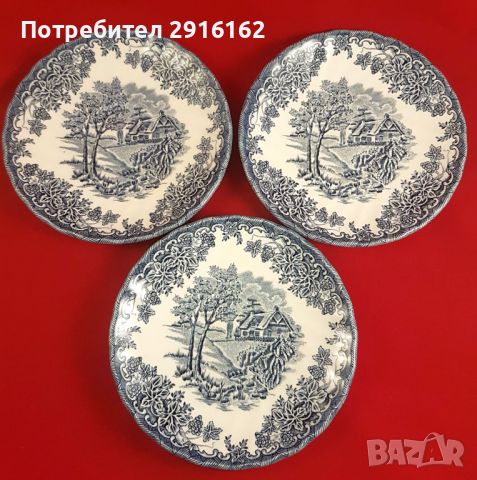 Чиния за вечеря Churchill Made in Staffordshire England Blue Willow Pattern, снимка 1 - Чинии - 46514958