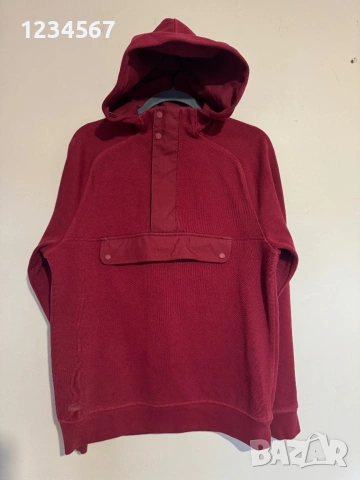 Lacoste Hoodie Red Quarter Zip Pullover.