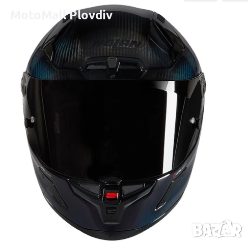Каска Nolan X-804 RS Ultra Carbon Liquido 328 Blue – Гланц ECE 22.06, снимка 4 - Аксесоари и консумативи - 51890275