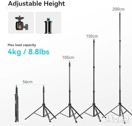 Нова SmallRig RA-S200 Стойка за Светлини - Портативна, Универсална, 200см, снимка 2 - Чанти, стативи, аксесоари - 49927082