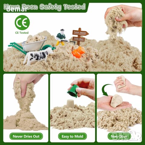 Aliex Magic Play Sand Set Комплект кутия с пясък и аксесоари за ферма, играчка за деца 3-8 г., снимка 6 - Образователни игри - 45495760