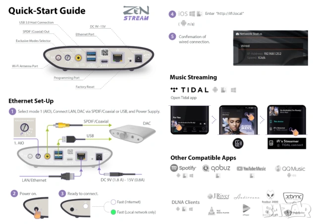 iFi ZEN Stream + iFi iPower 12V, Hi-Res Streamer/Transport, Комплект, Отлично Състояние, Като Нов, снимка 13 - Ресийвъри, усилватели, смесителни пултове - 54092746