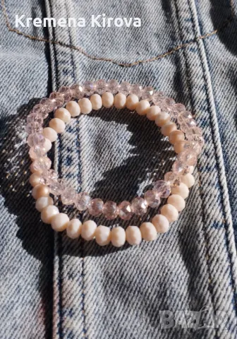 Сетове от 2 гривни от мъниста от стъкло. Бижута Луди гъби. Ръчна изработка., снимка 1