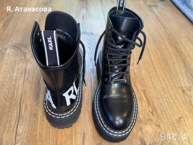 Кожени боти - Karl Lagerfeld - 39 номер, снимка 6 - Дамски боти - 52955255