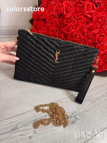 Черен клъч YSL-IM-0E0, снимка 2 - Чанти - 37244886