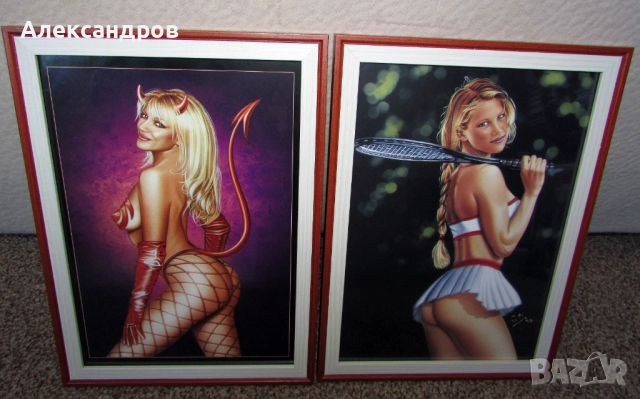 Две картини 35х25см, Ана Курникова и Лепа брена, художник  Bruce Colero