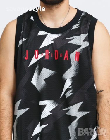 Мъжки потник NIKE Air Jordan Jumpman Printed Jersey Black, снимка 3 - Тениски - 45762358