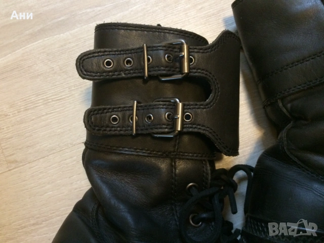 Черни боти,кубинки Palladium,естественна кожа., снимка 3 - Дамски боти - 53014888