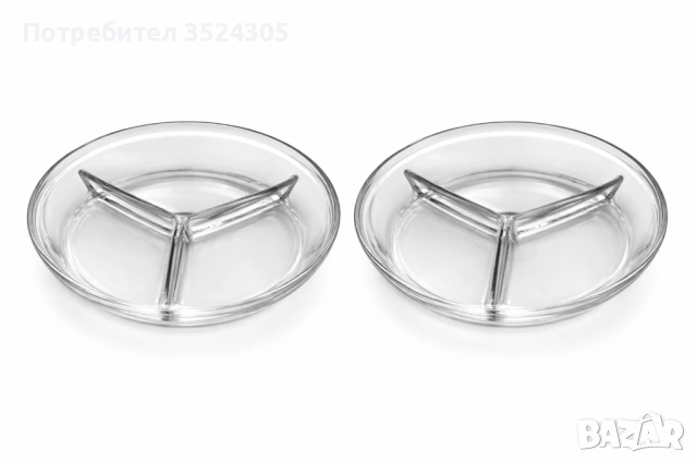 Стъклени парти чинии за севиране на сирена, ядки, крекери и други