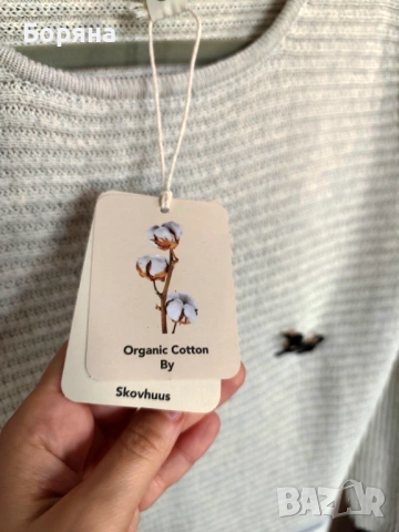 Skovhuus нов пуловер от 100% органичен памук с брошка, снимка 14 - Блузи с дълъг ръкав и пуловери - 53724887