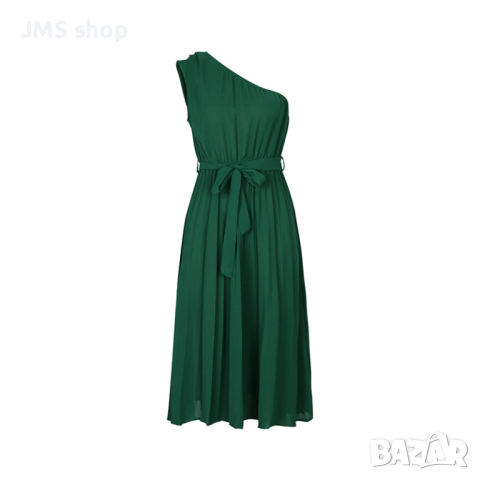Едноцветна дамска рокля със студени рамена с едно рамо, снимка 5 - Рокли - 45024207
