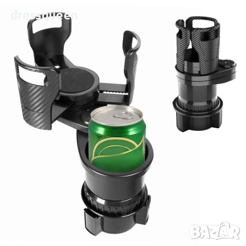 4839 Универсален държач за чаши за кола с 360° ротация и стилен карбонов дизайн