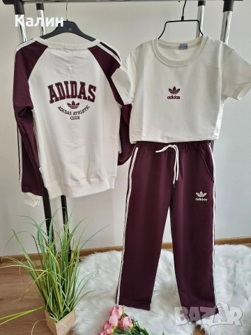 Дамски памучни комплекти Adidas от 3 части - няколко цвята - 45€ , снимка 3 - Спортни екипи - 53351500