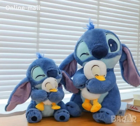 Плюшен Стич с пате, Сладък плюшен Стич с патенце 25-65см, снимка 5 - Плюшени играчки - 51461604