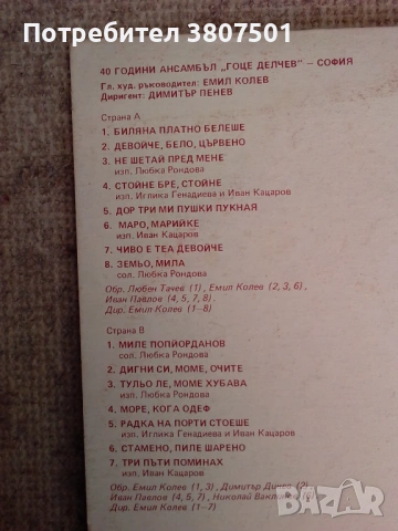 Ансамбъл ГОЦЕ ДЕЛЧЕВ, снимка 4 - Грамофонни плочи - 53305691